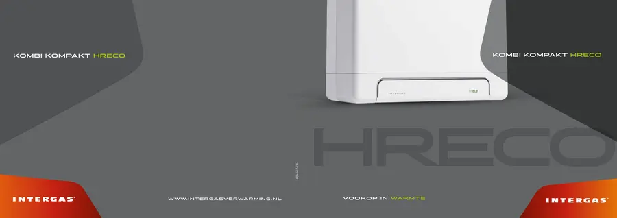Voorbeeld van de omslag van de Intergas Kombi Kompakt HReco-brochure