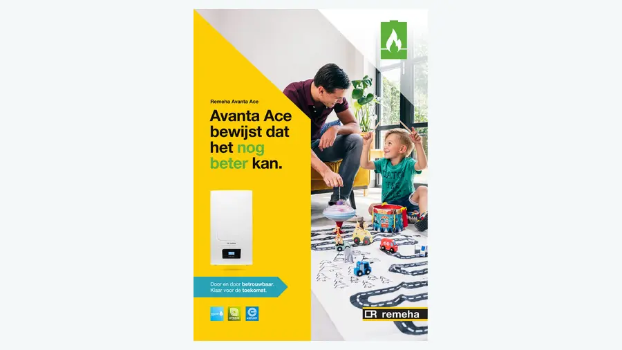 Voorbeeld van de omslag van de Remeha Avanta Ace-brochure