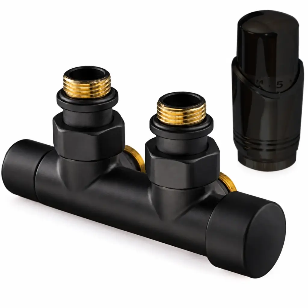 ADW 4009900 H-onderblokset zwart — haaks, aanvoer rechts, 15 en 16 mm